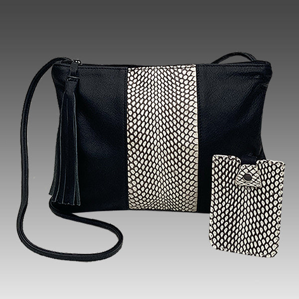 Cobra Back / Leather Crossbody - Shoulder Handbag