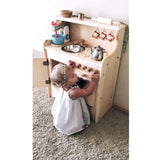 Sweet little girl wooden play kitchen