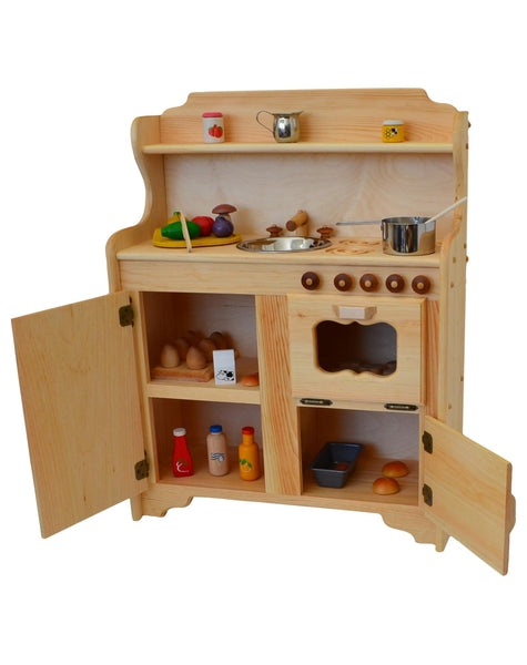 tall wooden toy kitchen