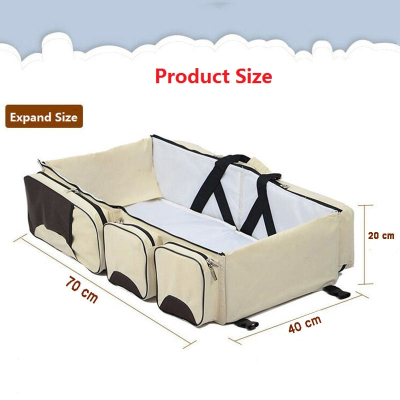 Multi Function Portable Folding Baby Travel Crib Bed Two Using