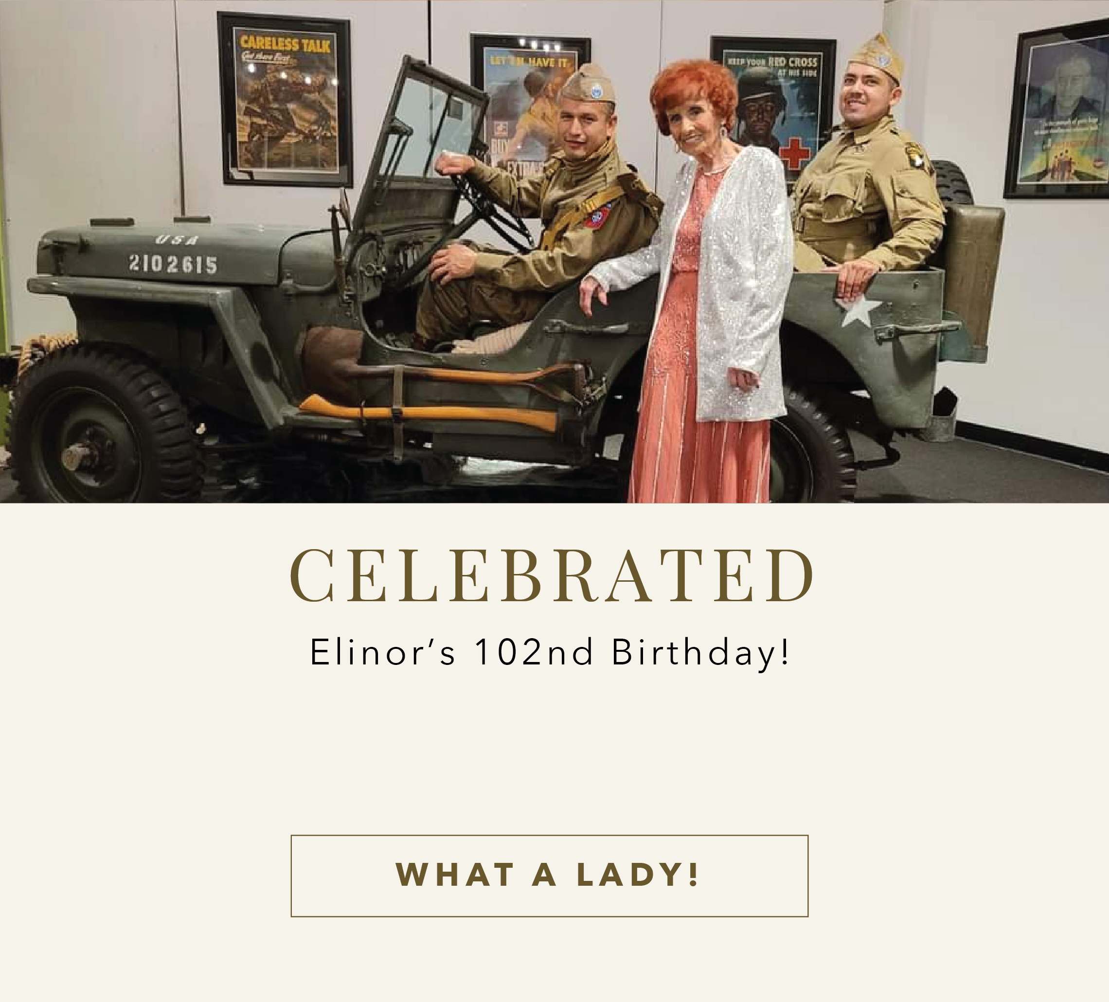 Celebrated Elinor Otto's 102nd birthday.