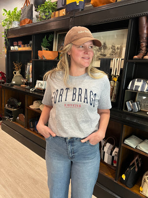 T Shirt | Vintage Grey Fort Bragg Name Crew - R. Riveter