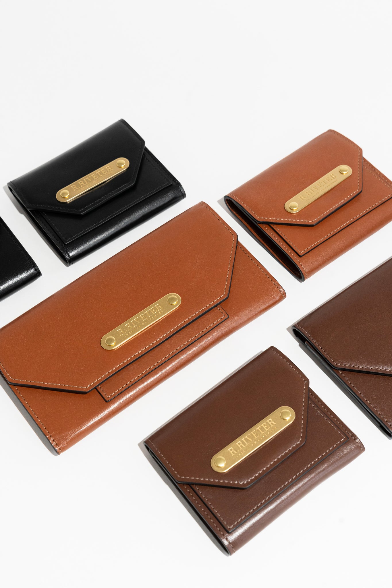 premium leather large and mini wallets brown, black, and tan