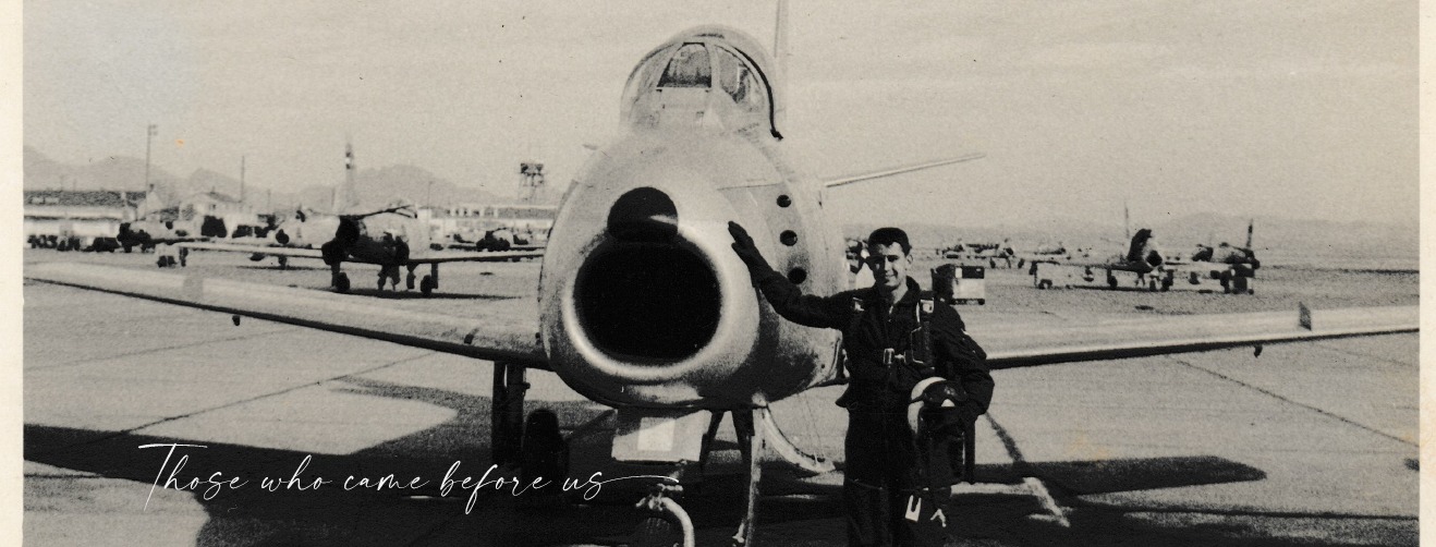 Those who came before us - USAF airman in front of plane