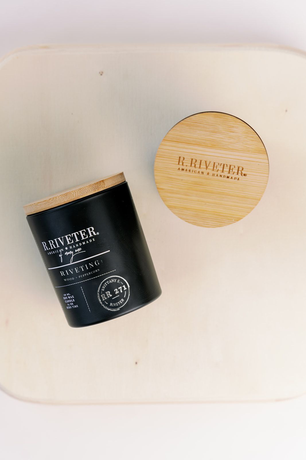 Riveter Made Candle | Riveting - 10oz Black Jar - R Riveter product image