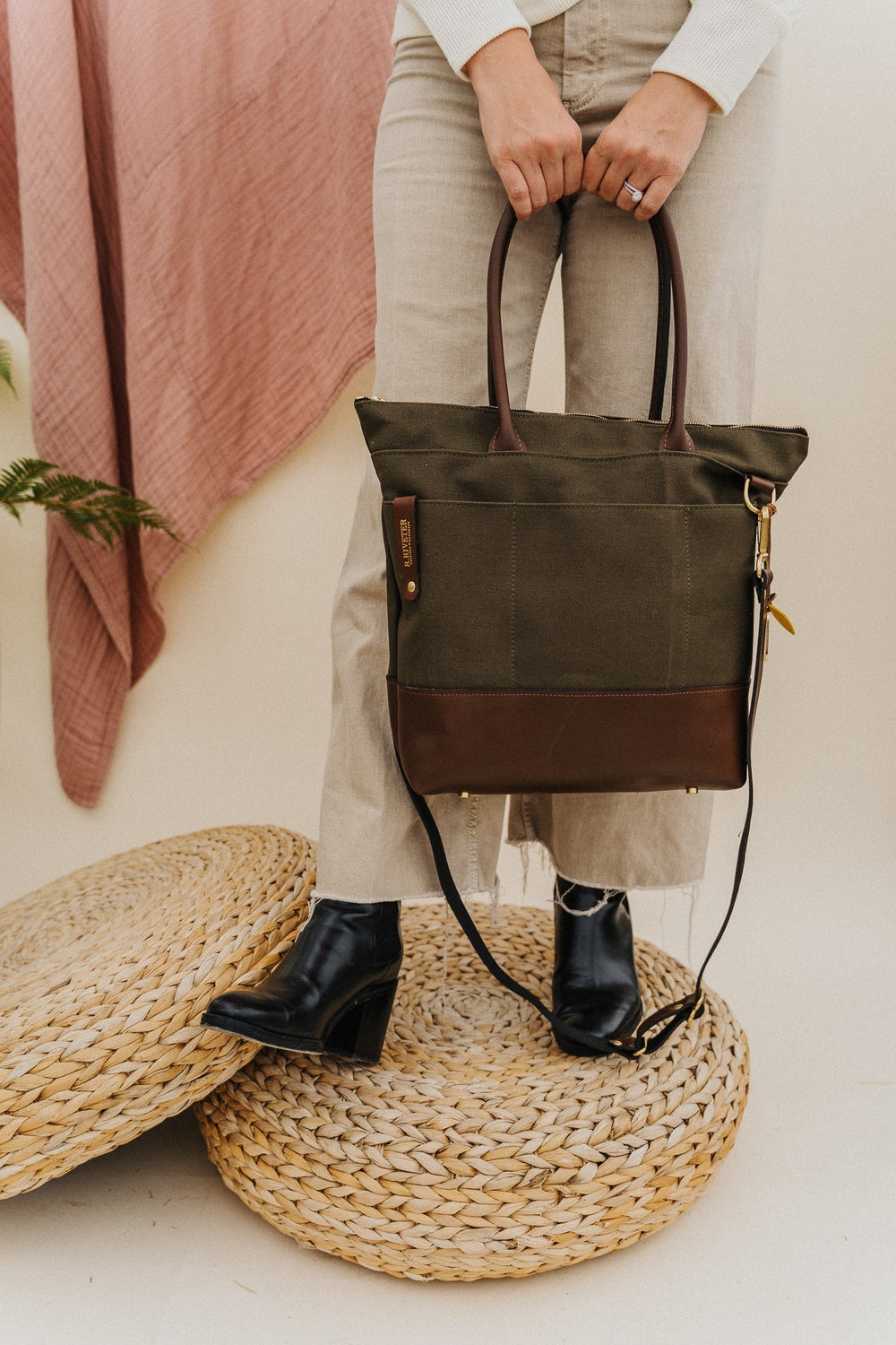 Otto  Signature Black Canvas + Brown Leather – R. Riveter