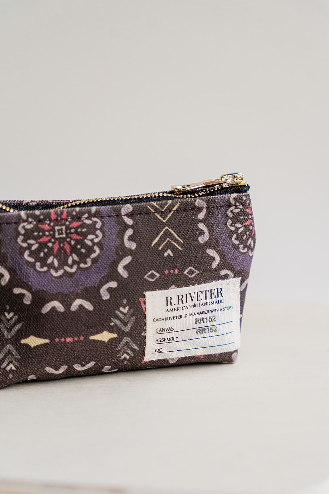 Small Zipper Pouch | Special Edition Plum Tile Print