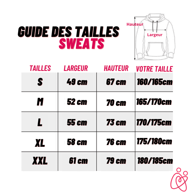 Guide de Tailles Sweats Insta-Couple®