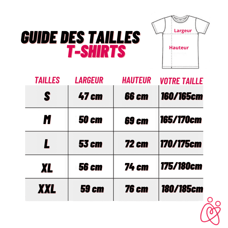 Guide de Tailles Tshirts Insta-Couple®