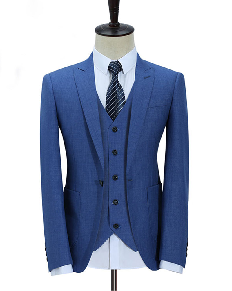 Slim Fit Royal Blue Linen Suits ,Summer Wedding Suit for Groomsmen For ...