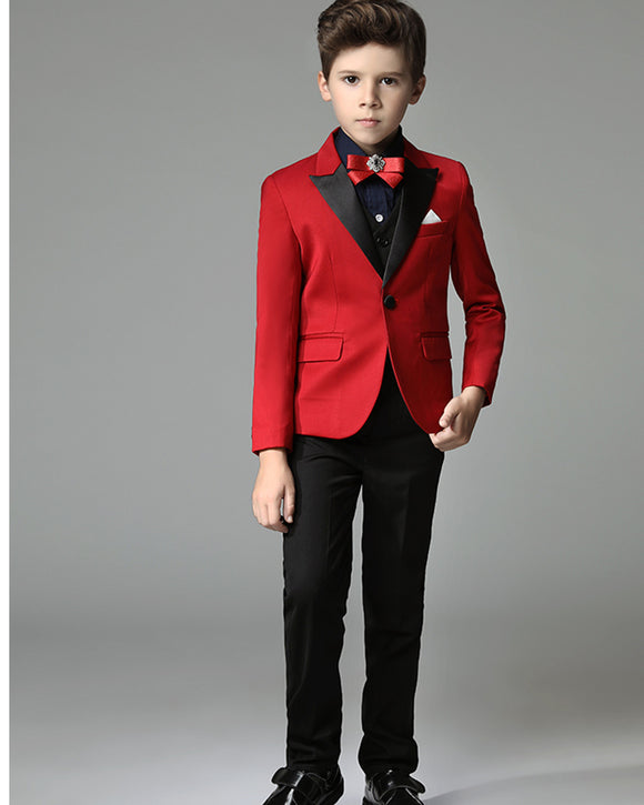 formal red suit