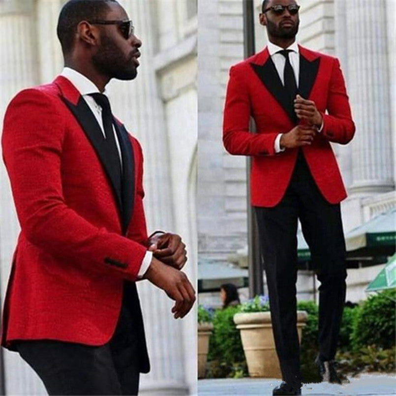 black and red formal suits