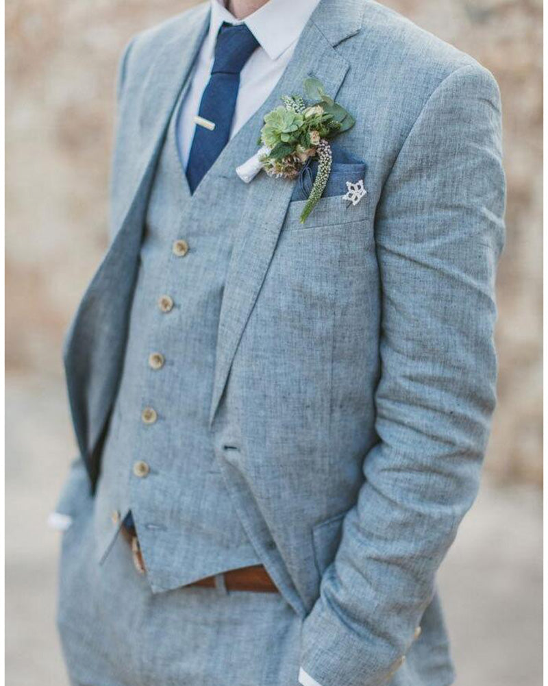 Steel Gray Three Pieces Groom Wedding Suit For Men CB036 – classbydress