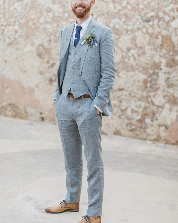 Steel Gray Three Pieces Groom Wedding Suit For Men CB036 – classbydress