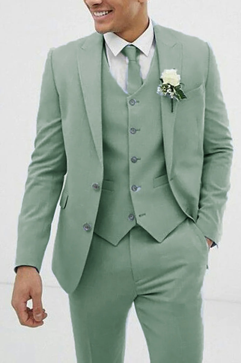 Sage Green Suits Men 3 Pieces Slim Fit Dress Blazer prom Suits /Grooms ...