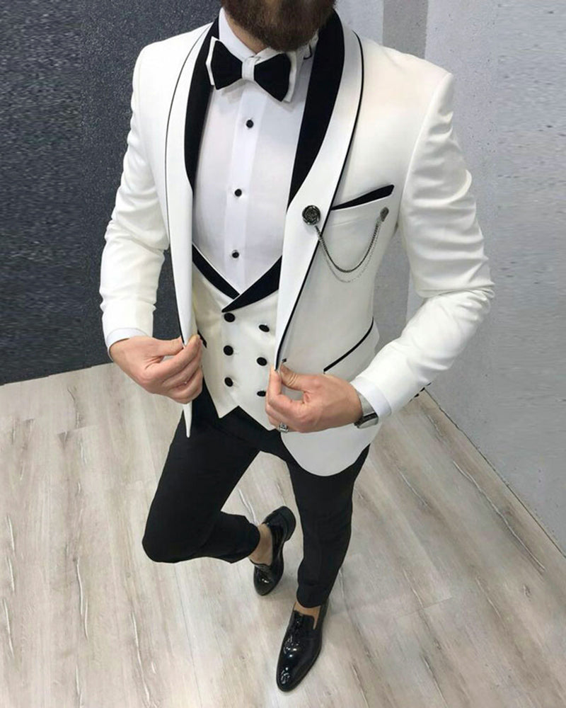 Fashion Slim Fit 3 Pieces Prom Formal Brown Suits for Men, Social