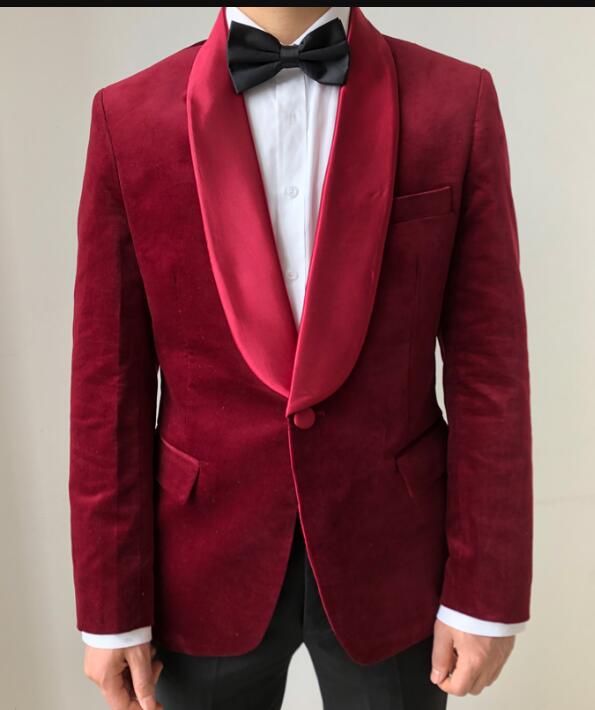 Classyby Shawl Lapel Burgundy Men Prom Suits 2020 Tuxedos 2 Pieces CB6 ...