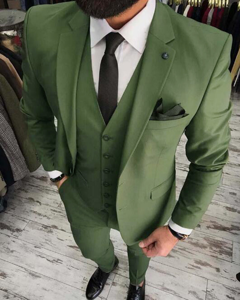 Dark Army Green Formal Dress Wedding Suits for Men 3 Pieces Prom Suits ...