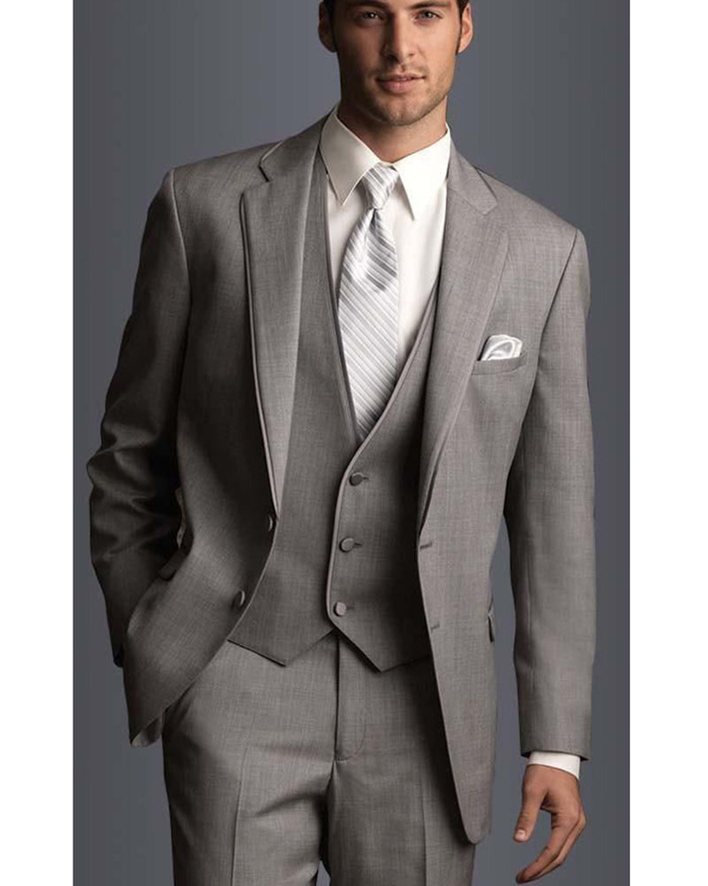 Dark Taupe Gray Gentle Men Suits Wedding Groomsmen Tuxedos 3 Pieces (j ...