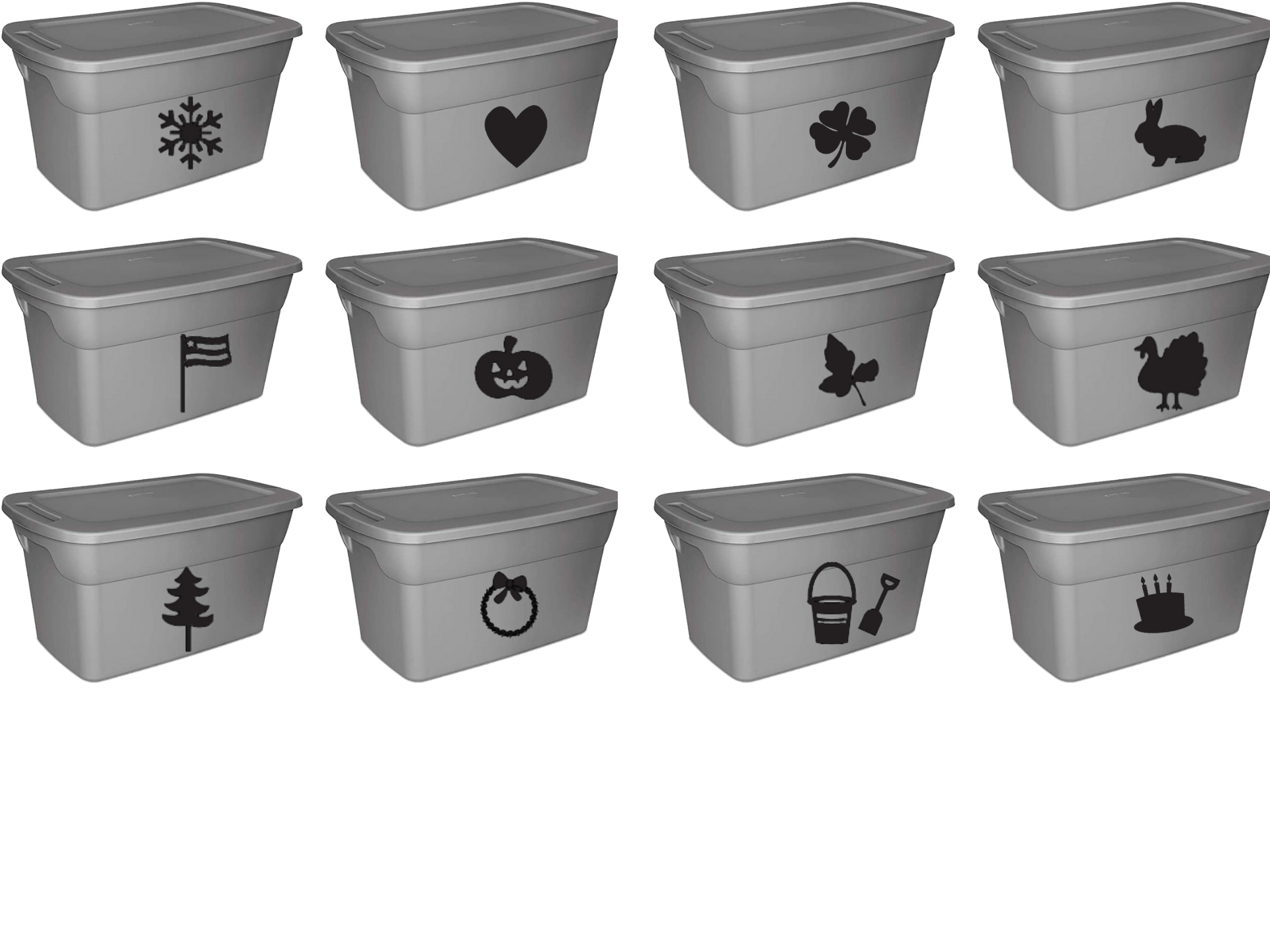 Set of 6-baking Labels for Storage Containers Baking Vinyl Decals