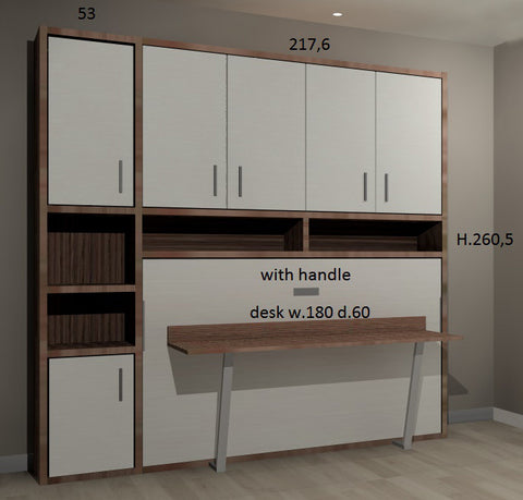 3D image of customer order for Slumberdesk Super single with cabinets