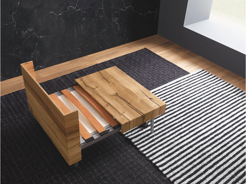 Bed that conceals inside a coffee dining table from Spaceman