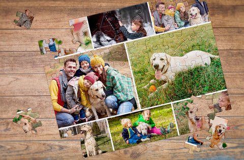 Picture Puzzle Collage Family with Dog | MakeYourPuzzles