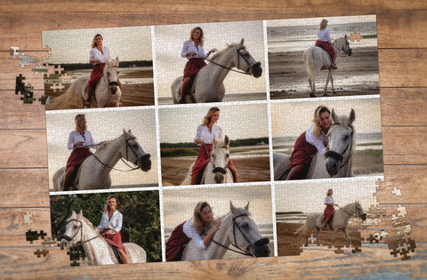 Collage Custom Pet Photo Puzzle with Horse and women - MakeYourPuzzles