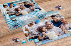 Custom Photo Puzzle with family celebrating kid's birthday