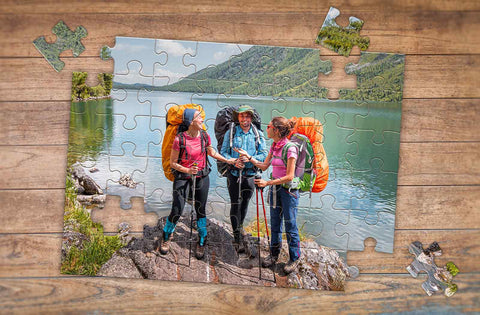 Custom Puzzle of friends hiking - photo puzzles by MakeYourPuzzles