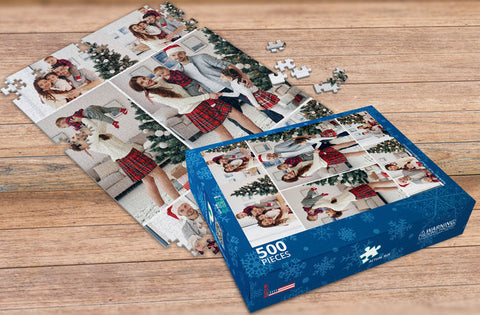 Picture Collage Puzzles - Christmas Family Puzzle - MakeYourPuzzles