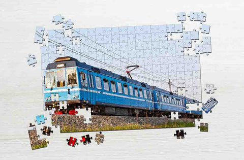 Custom photo train puzzle