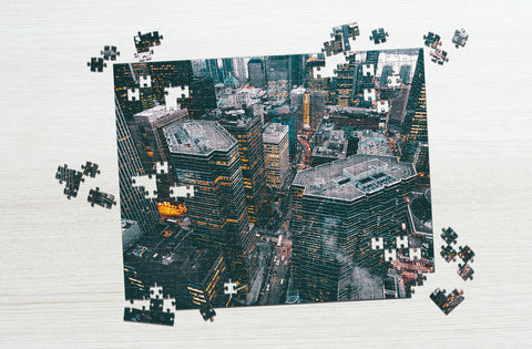 Buildings with lights on 500-piece puzzle