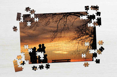 Family silhouette under the tree - custom picture puzzles