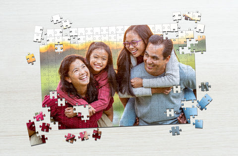 Family back riding beautiful puzzle
