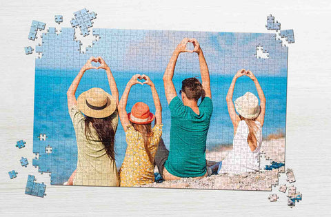 Heart hand sign on the beach pictures to puzzles