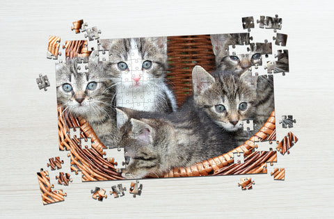 Custom Pet Puzzles - 100-piece cat puzzle with 3 little ones | MakeYourPuzzles