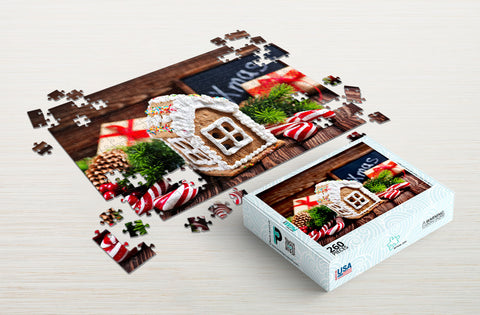 Small house Christmas 260-piece puzzle package