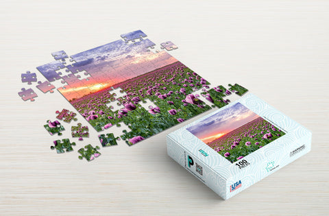 Lavender flower field puzzle package 