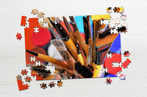 Assorted paint brush artistic puzzles