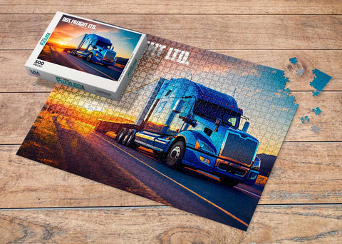 Custom Puzzle For Wholesale - Trucking company with truck puzzle and custom puzzle box | MakeYourPuzzles