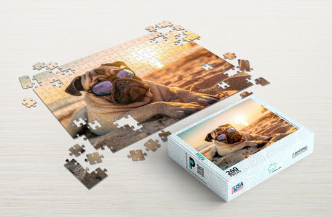 Cute pug dog 260-piece puzzle for kids