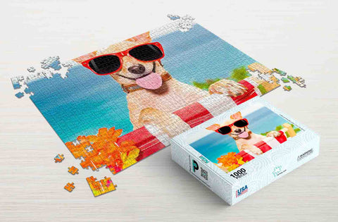 Dog at the beach 1000-piece pictures to puzzles package