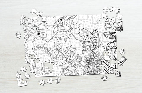 Dinosaurs coloring puzzle