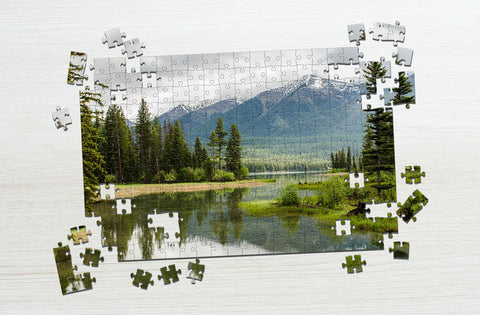 Mountain and lake puzzle gift