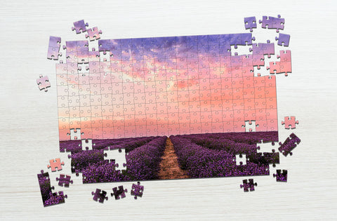 Lavender field puzzle flowers