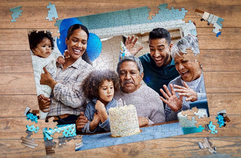 Family party photo turned into a 100 piece photo puzzle | MakeYourPuzzles