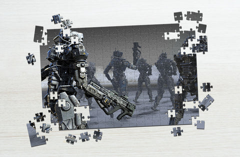 Robot marching jigsaw puzzle for kids