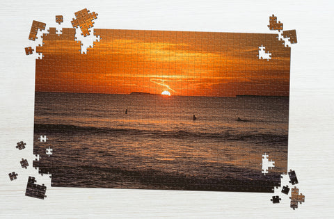 Mesmerizing calm ocean sunset view puzzle