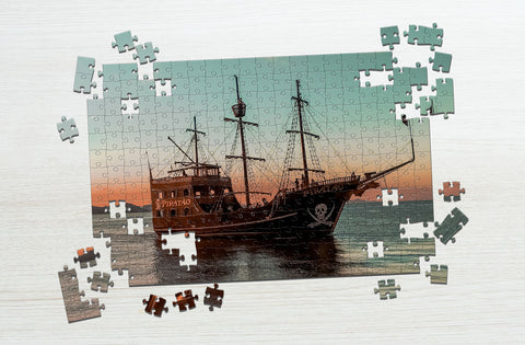 Close up pirate ship puzzle